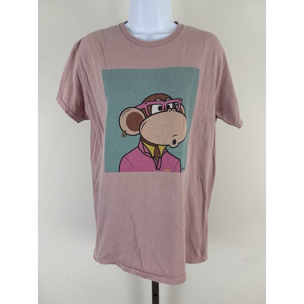 BOBBY JACK Vintage Pink Crew Neck Short Sleeve Graphic T-Shirt Sz M